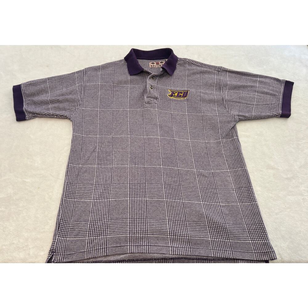 Vintage ECU Polo Shirt By Boa Resort Size XL Purple Cotton ECU Pirates 90s NCAA